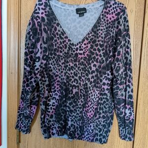 Lane Bryant l/s leopard print sweater